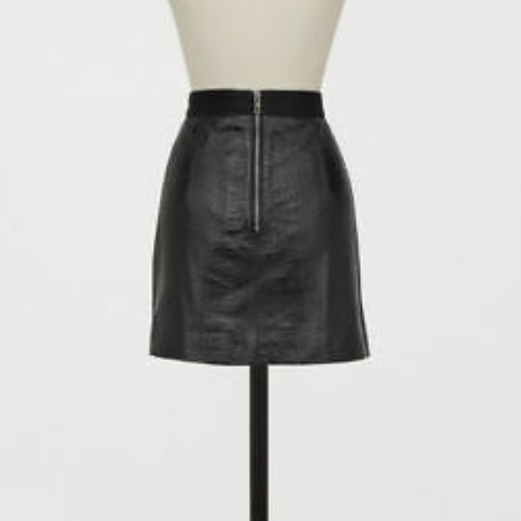 GIAMBATTISTA VALLI x H&M Leather Skirt Black Mini - Picture 2 of 5